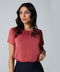 Neck And Sleeve Pleated Chiffon Top